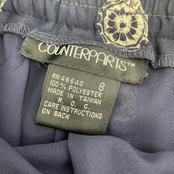 Vintage Counterparts Blue Pleated Coastal Grandma Midi Skirt Womens Size 8 - Picture 3 of 10